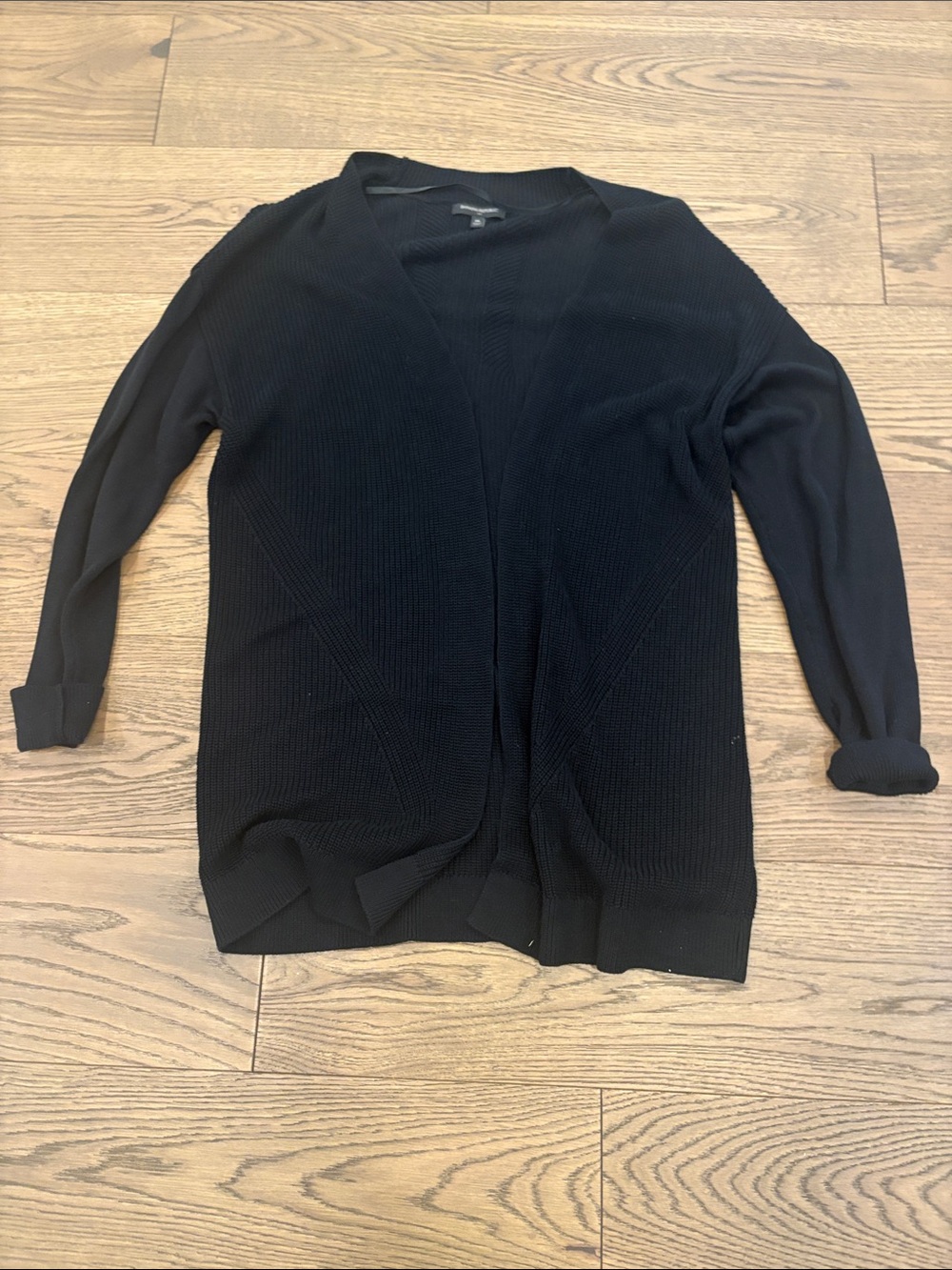 Banana Republic Black Open-Front Knit Cardigan